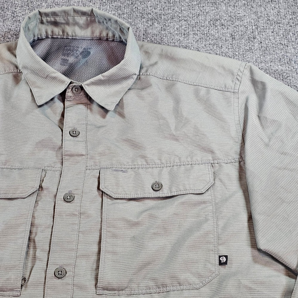 Mountain Hardwear Mens XL Green Canyon Button Up Shirt Hiking Outdoor OM7043